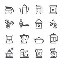 café y té línea icono. vector