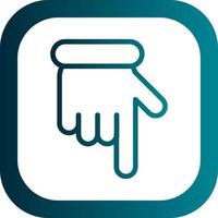 Hand Point Down Vector Icon Design