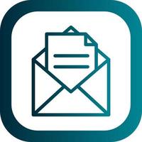 Envelope Open Text Vector Icon Design