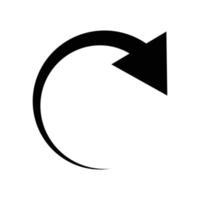 Icon on a curved arrow. Simple vector icon.