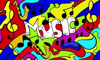 Abstract music doodle hand drawn background design suitable for your company banner and poster design vector