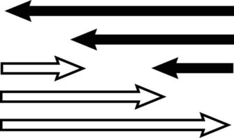 flecha icono de varios longitudes negro y blanco vector imagen colocar.