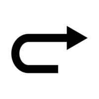 Return arrow. Flat simple vector icon.