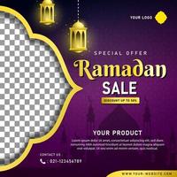 Ramadán rebaja bandera modelo para social medios de comunicación enviar vector