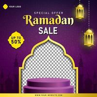 Ramadan Sale Banner Template for Social Media Post vector