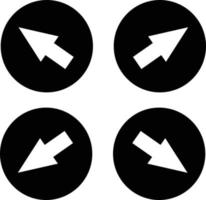 Round arrow icon set in the diagonal four direction. vector. vector