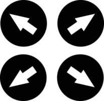 Round arrow icon set in the diagonal four direction. vector. vector