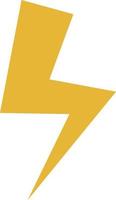 Simple lightning icon. Yellow flat vector. vector