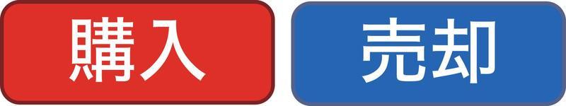 Purchase button and sale button. vector. Buy and sell buttons in Japanese.