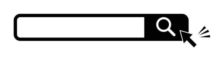 Vectors of the search bar, search box and mouse cursor. Simple Flat Design.