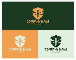 set of three knife logo combined with shield. premium vector design. appear with several color choices. Best for logo, badge, emblem, icon, design sticker, industry. available in eps 10.