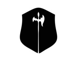 silhouette vector design of a spear in combination with a shield. best for logos, badges, emblems, icons, available in eps 10.