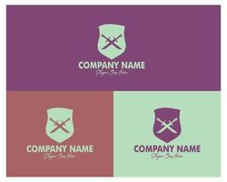 knife and shield combination logo set. premium vector design. simple design and very stunning. Best for badge, emblem, icon, sticker design, industrial logger. available eps 10.