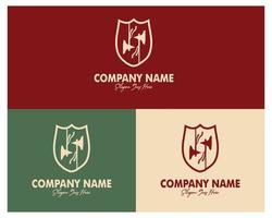 double ax and shield logo set. premium vector design. appear with several color choices. Best for logo, badge, emblem, icon, design sticker, industry. available in eps 10.