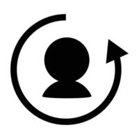 Rotating arrow and user icon. Simple vector. vector