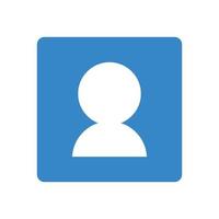 Simple user icon box. Blue vector. vector