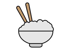 Rice bowl icon clipart illustration design vector