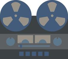 Vintage reel tape recorder icon with retro style for nostalgia design. Reel to reel audio tape recording. Vector illustration of retro tape recorder with flat style. Graphic resource of old technology