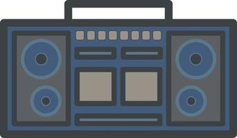 Vintage boombox radio icon with flat style for nostalgia design. Graphic resource of old style music audio sound system. Vector illustration of electronic device for music accesoris with retro style