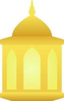 Gradient icon of golden islamic lantern for ornament ramadan design. Shiny lantern graphic resource for ramadan greeting decoration design element in muslim culture and islam religion vector