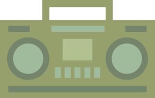 Vintage boombox radio icon with flat style for nostalgia design. Graphic resource of old style music audio sound system. Vector illustration of electronic device for music accesoris with retro style