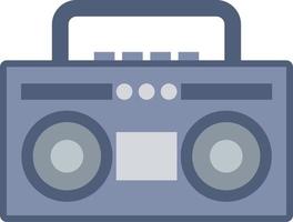 Vintage boombox radio icon with flat style for nostalgia design. Graphic resource of old style music audio sound system. Vector illustration of electronic device for music accesoris with retro style