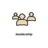 Vector sign leadership symbol is isolated on a white background. icon color editable.