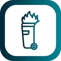 Dumpster Fire Vector Icon Design