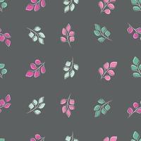 seamless pattern with abstract plants on a dark background vector