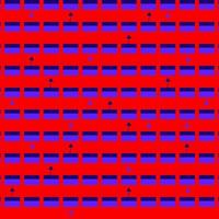 groovy pattern psychedelic illusion background with red and blue squares and mushrooms in hippie style. vector