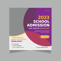 School admission social media post and instagram post template vector