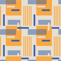 Abstract vector seamless pattern in retro style. Geometric shapes, rectangles and stripes.