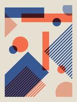 Abstract background with geometric shapes. Vector retro banner in avant-garde style.