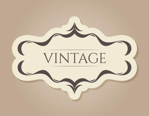 Vector vintage frame with swirls ornament. Isolated banner in old victorian style.
