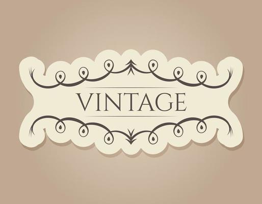 Vector abstract vintage frame with text. An isolated banner in the old Victorian style.