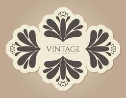 Vector vintage frame with swirls ornament. Isolated banner in old victorian style.