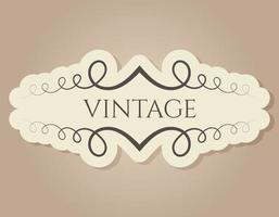 Vintage frame decorated with swirls pattern. Vector isolated old victorian banner.