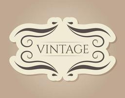 Vector abstract vintage decorated frame with text. An isolated banner in the old Victorian style.