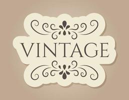 Vintage frame decorated with swirls pattern. Vector isolated old victorian banner.