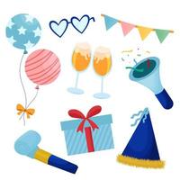 Flat vector party element collections illustration simple fun and elegant design