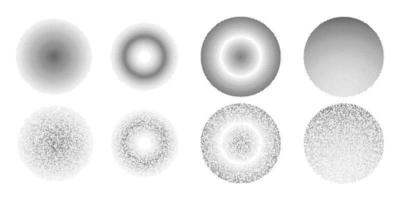 trama de semitonos puntos en circulo marcos, conjunto de redondo puntos modelo geométrico antecedentes vector