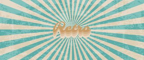 Vintage shabby retro horizontal poster background with diverging beams. vector