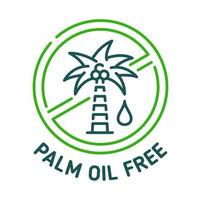 Palm oil free outline icon, sign or simple label vector