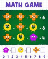 matemáticas forma caracteres, matemáticas juego hoja de cálculo examen vector