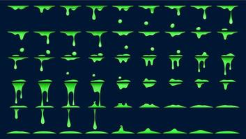 Green slime, toxic liquid animation sprite sheets vector