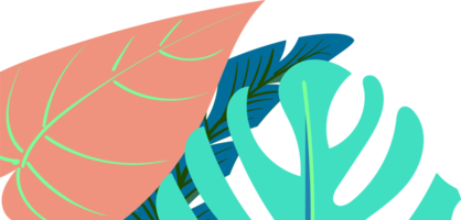 tropical leaves. corner aesthetics. corner border png