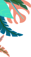 tropical leaves. corner aesthetics. corner border png