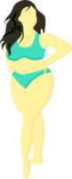 woman in swimsuit.Body positive png