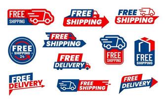 Free delivery icons, truck and arrow for shipping vector