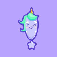 Exclamation mark, unicorn attention cute character vector